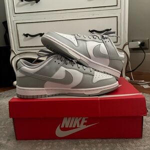 Nike Light Gray and White Low-Top Sneakers